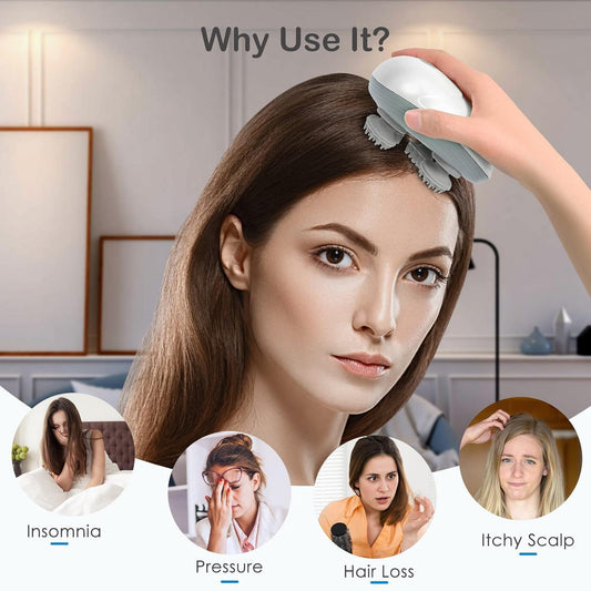 Electric Head & Scalp Massager - 1 Year Warranty.(Buy 1 Get 1 Free)